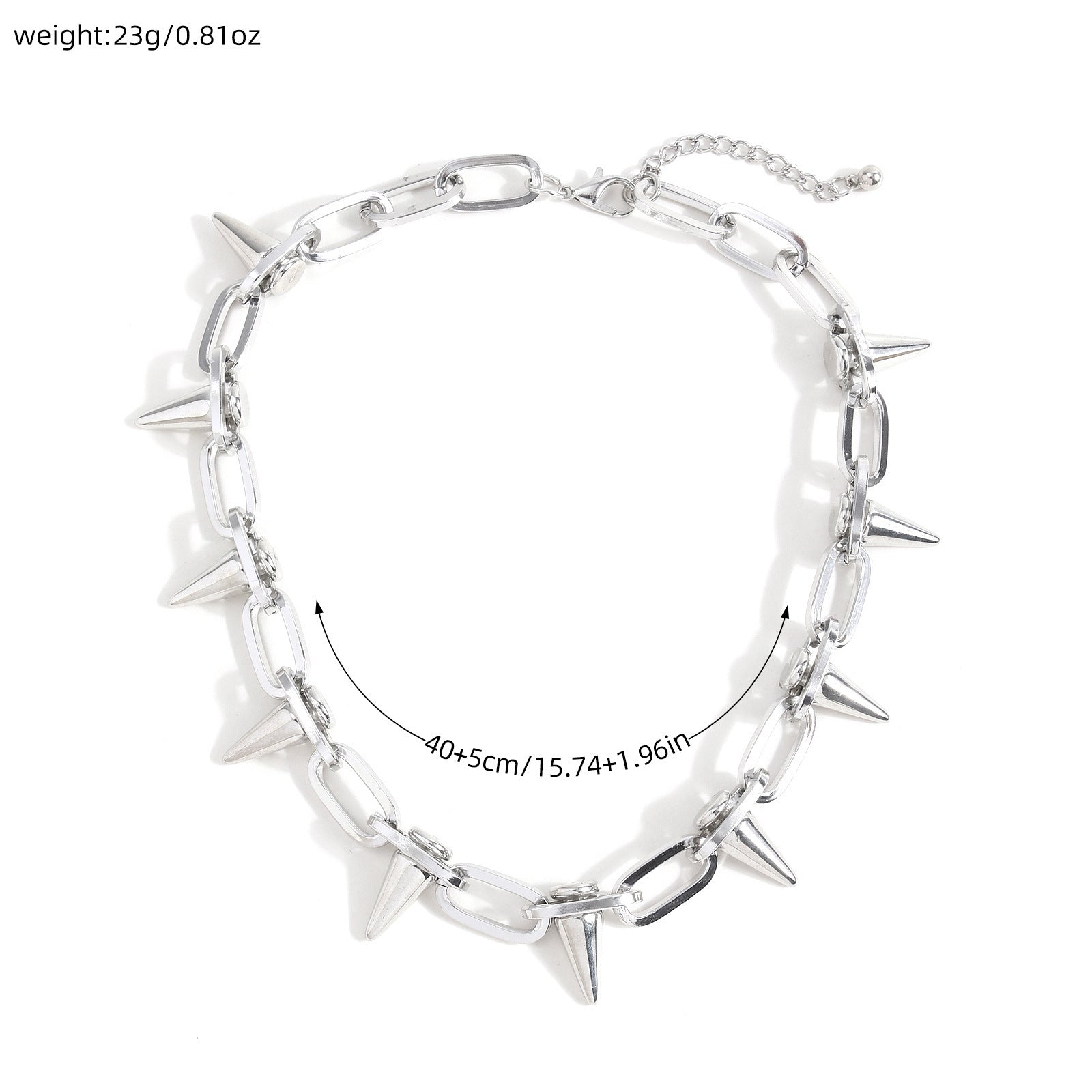 Trendy Personality Punk Hip-Hop Fashion Tassel Rivet Women's Necklace Cross-Border Temperament European and American Cross-Border Direct Sales Chain