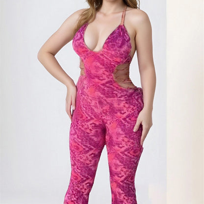 Trendy Print Halter Jumpsuit