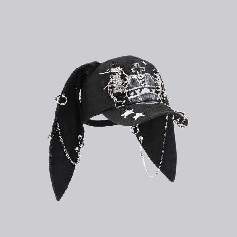 Trendy Rabbit Ear Denim Baseball Cap