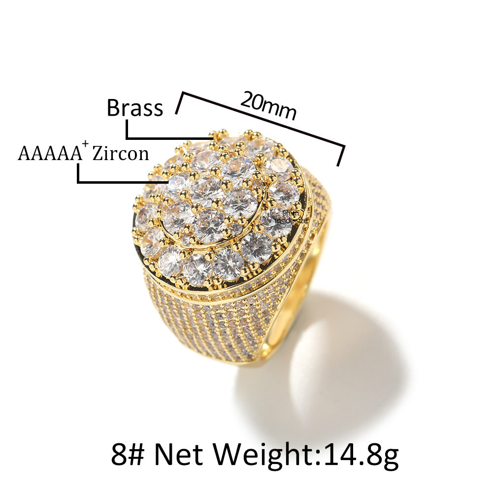 Trendy retro flower diamond ring