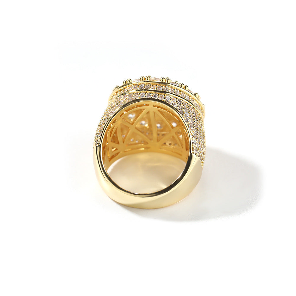 Trendy retro flower diamond ring