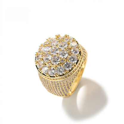 Trendy retro flower diamond ring