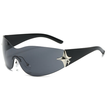 Trendy Rimless Metal Sunglasses