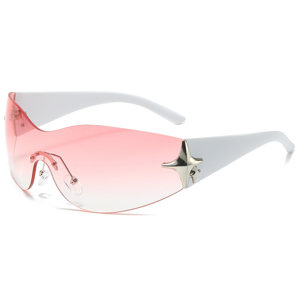 Trendy Rimless Metal Sunglasses