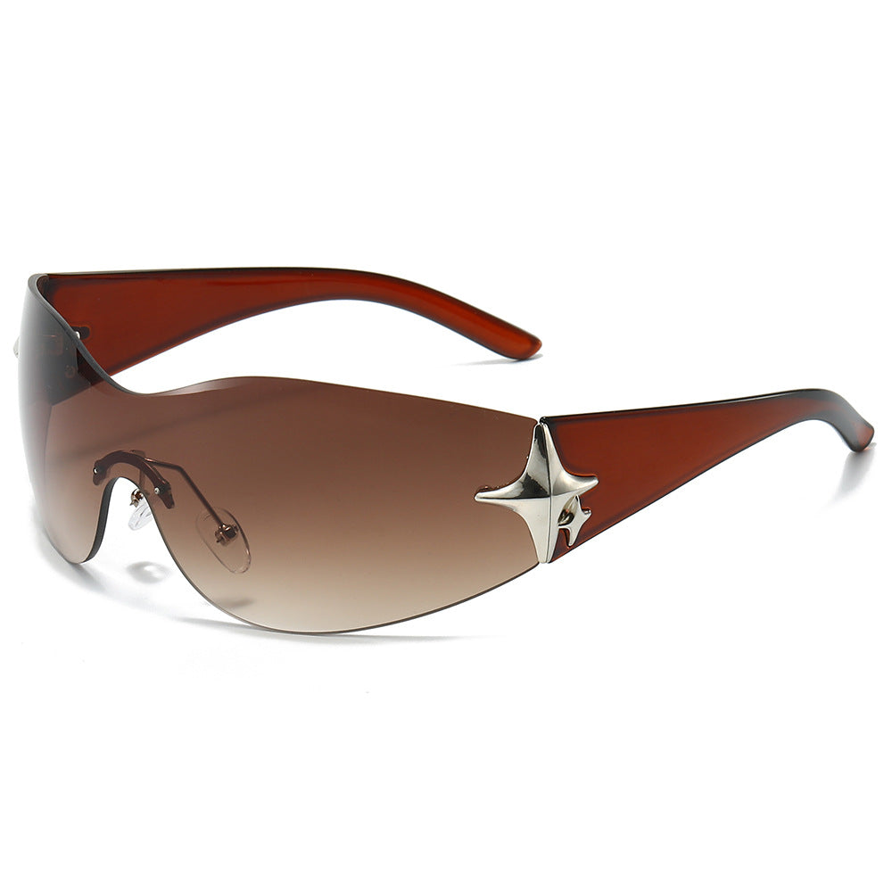 Trendy Rimless Metal Sunglasses