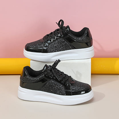 Trendy Sequins Thick Sole Sneakers