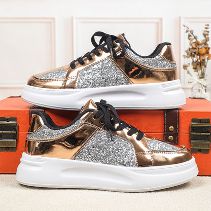 Trendy Sequins Thick Sole Sneakers