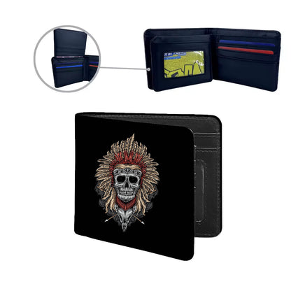 Trendy Skull Print PU Leather Wallet for Men