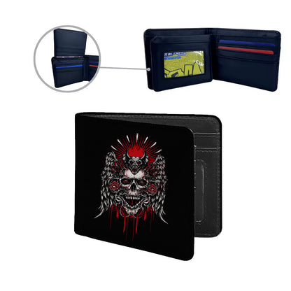 Trendy Skull Print PU Leather Wallet for Men