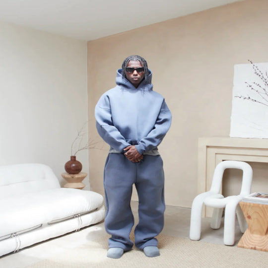 Trendy Streetwear Drawstring Sweatpants Set
