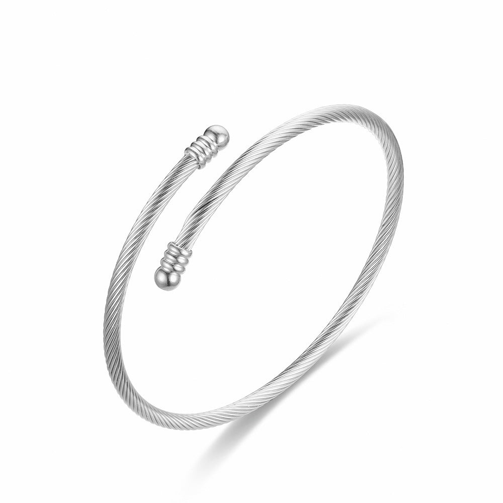 Trendy Titanium Steel Heart-Shaped DIY Bracelet for Women