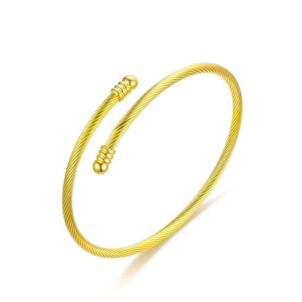 Trendy Titanium Steel Heart-Shaped DIY Bracelet for Women