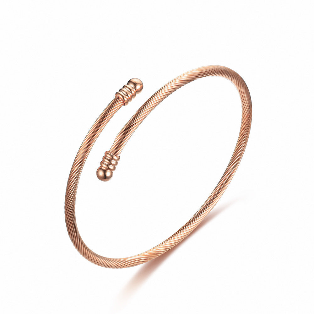 Trendy Titanium Steel Heart-Shaped DIY Bracelet for Women