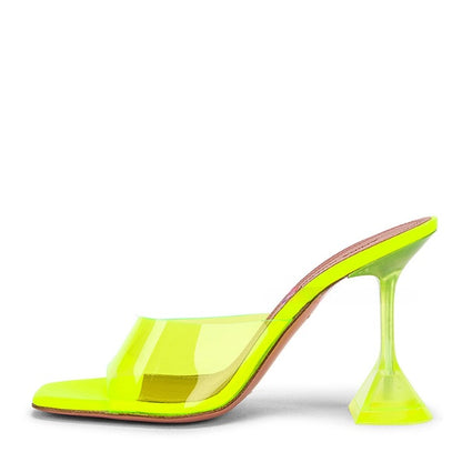 Trendy Versatile Open-Toe Transparent High Heels