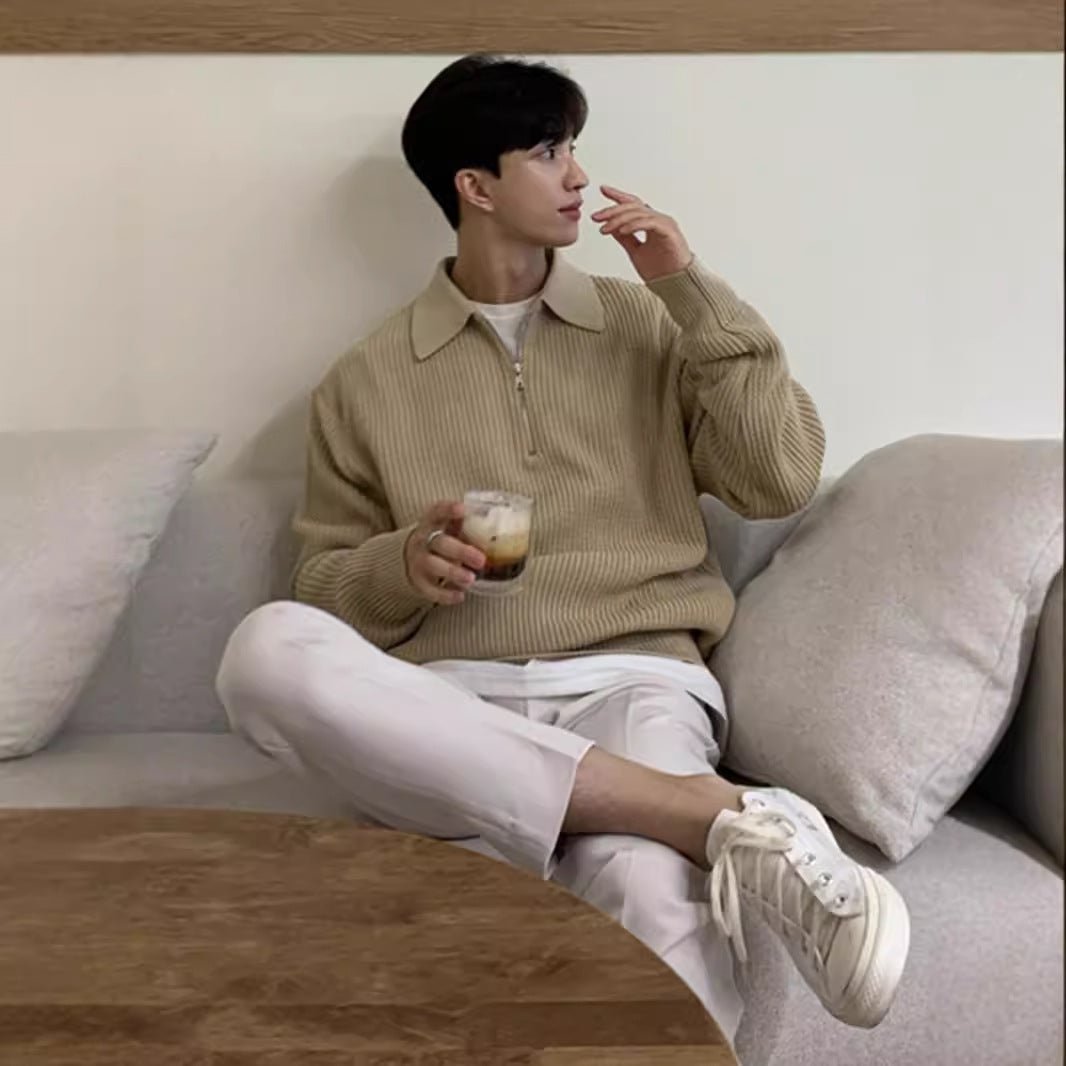Trendyy Zipper Knitwear Men's