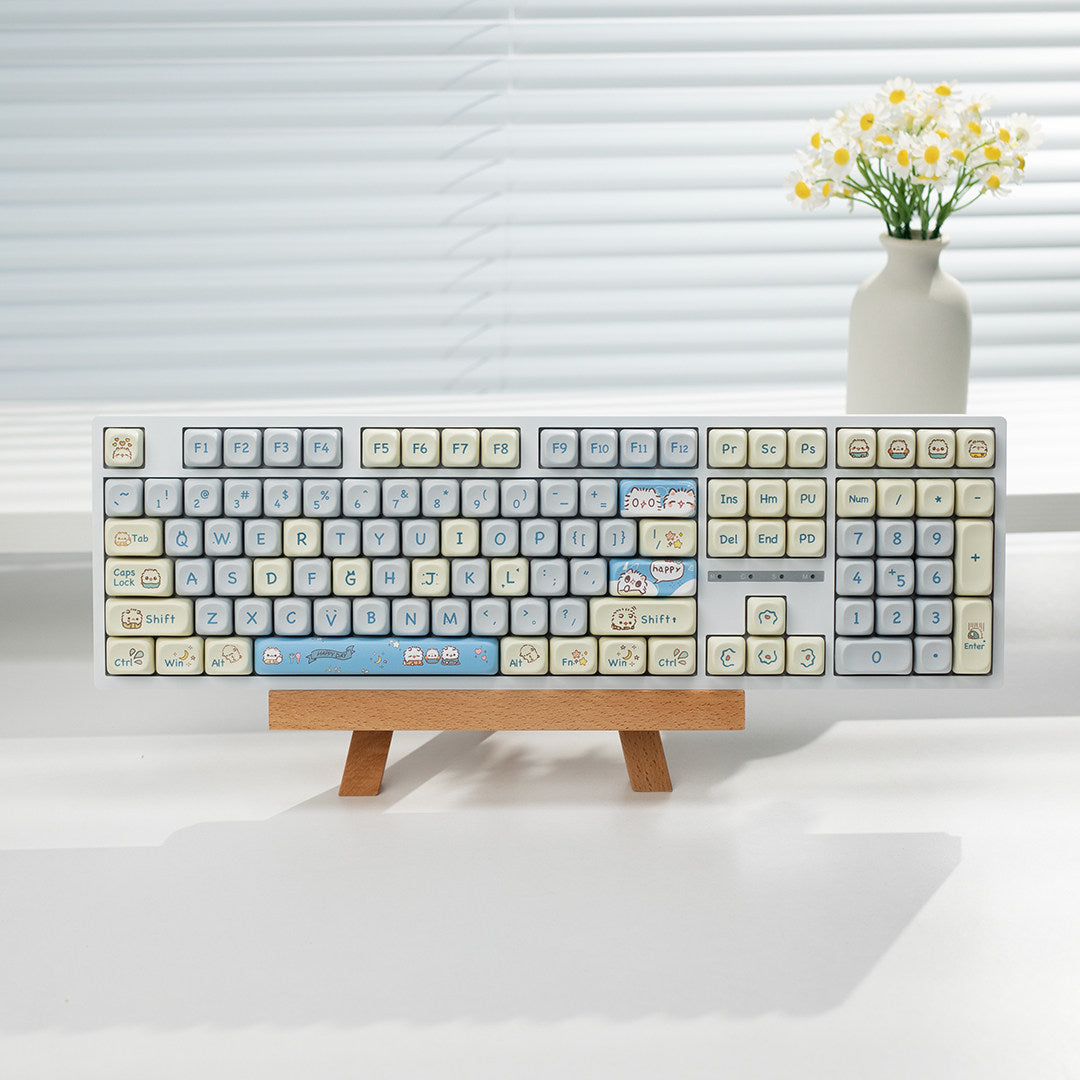 Tri-mode wired, wireless, and Bluetooth silent keyboard with high aesthetic appeal
