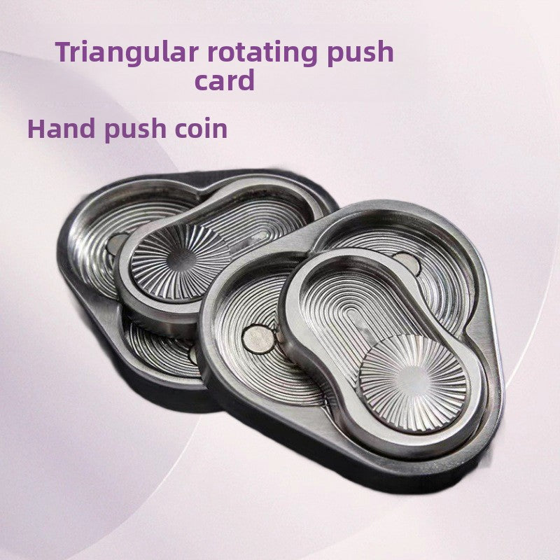 Triangle Rotating Card Push EDC Three Rings