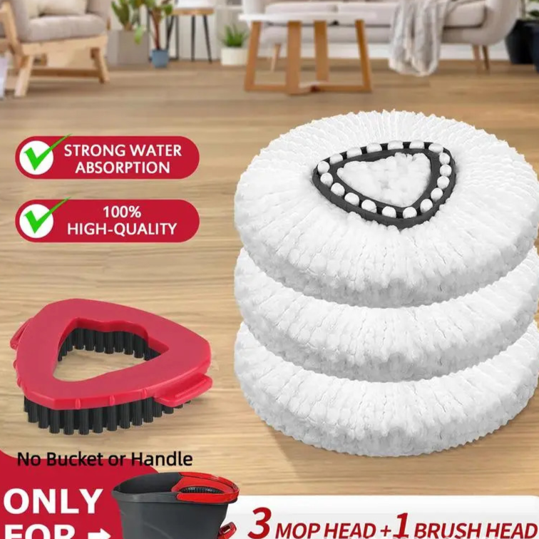 Triangle Rotating Mop Head Replacement for Floor Cleaning