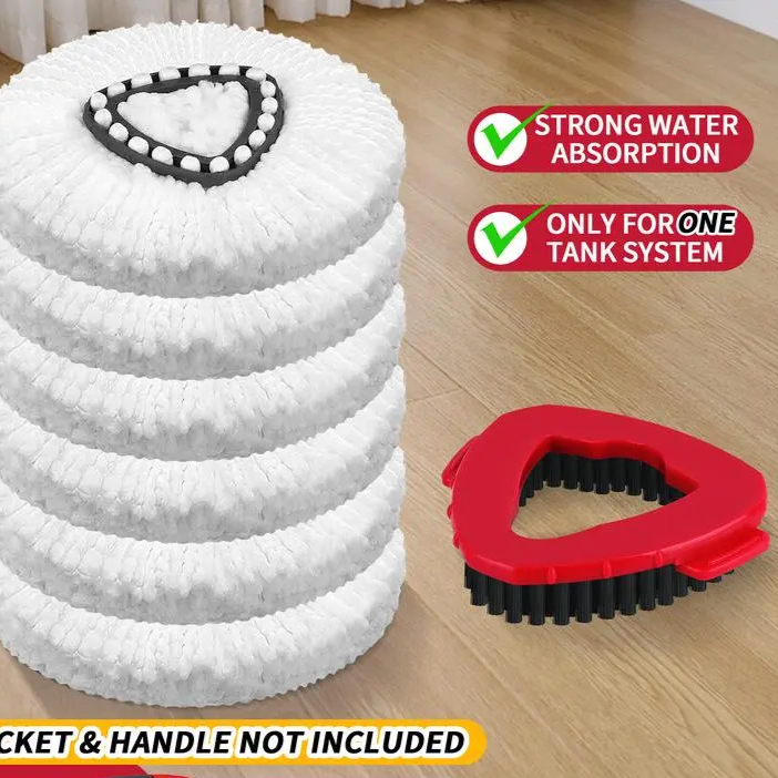 Triangle Rotating Mop Head Replacement for Floor Cleaning