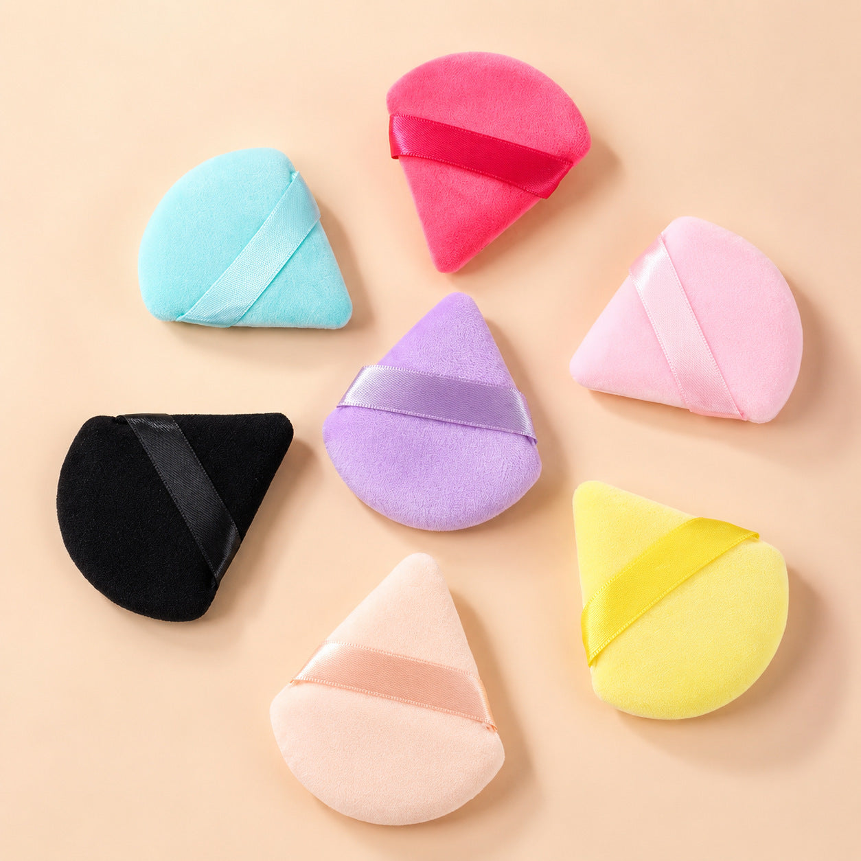 Triangular and Round Velvet Powder Puff