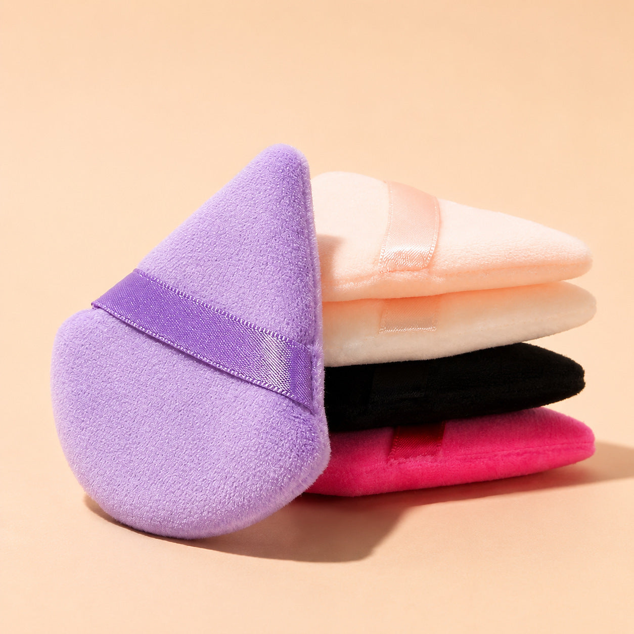 Triangular and Round Velvet Powder Puff