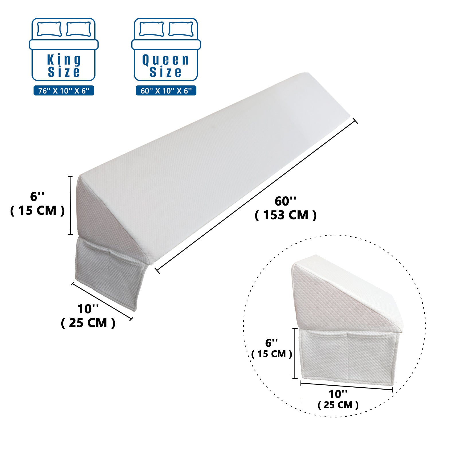 Triangular Bedside Gap Filler Pillow