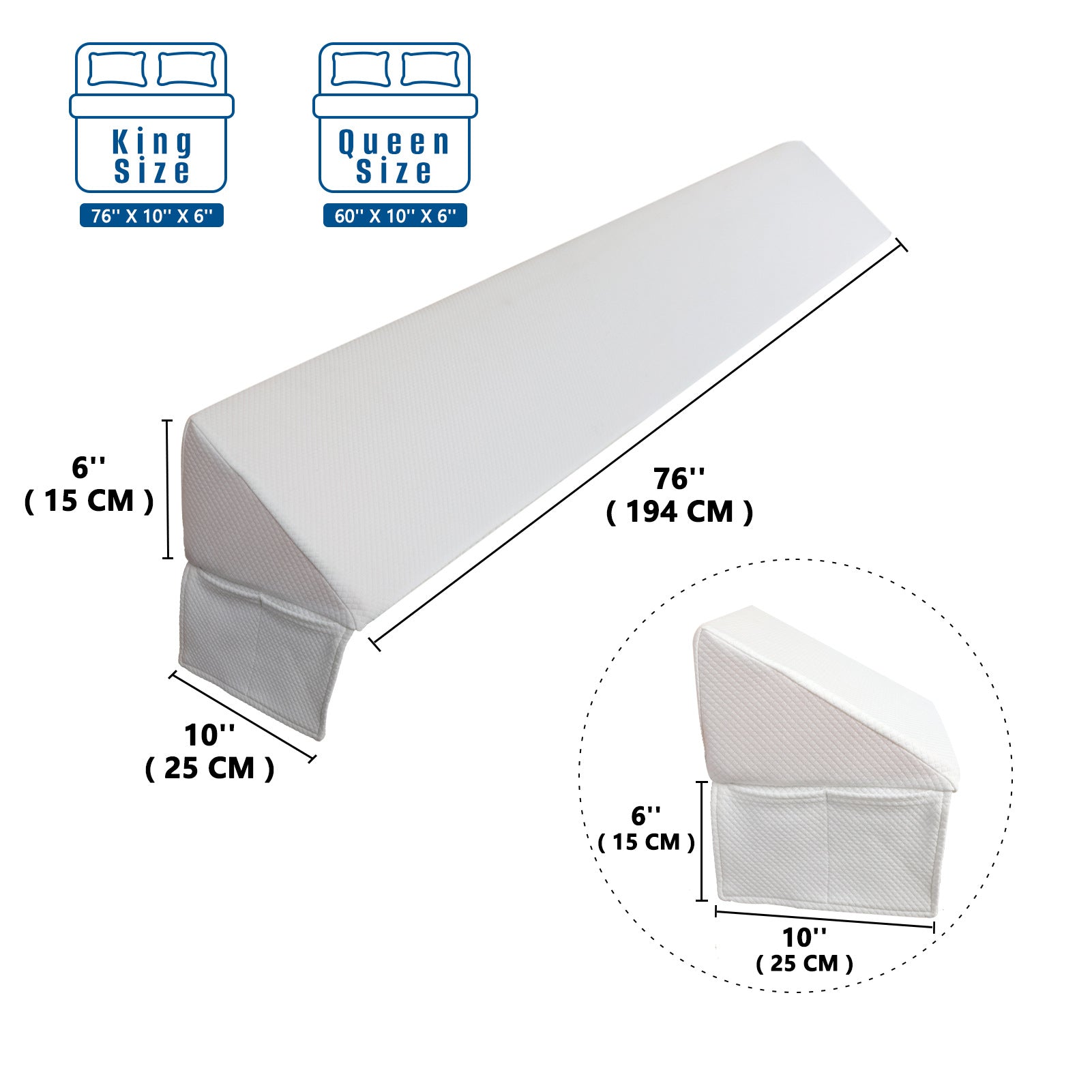 Triangular Bedside Gap Filler Pillow