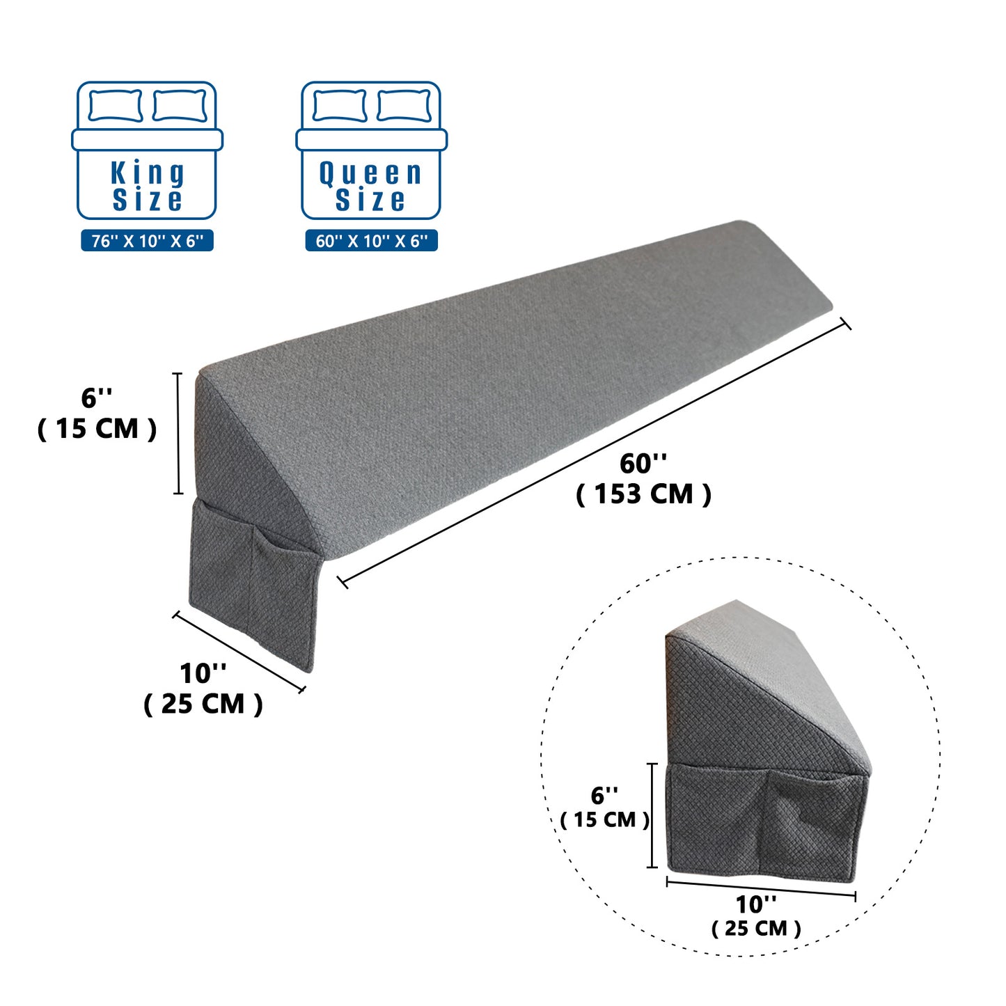 Triangular Bedside Gap Filler Pillow