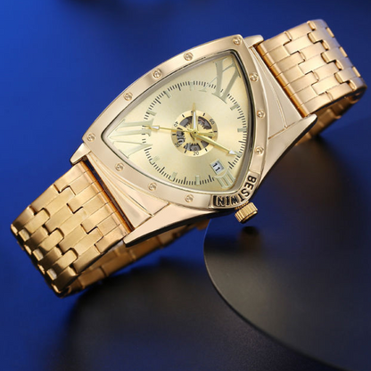 Triangular Design Men's Watch with Multi-Function Display