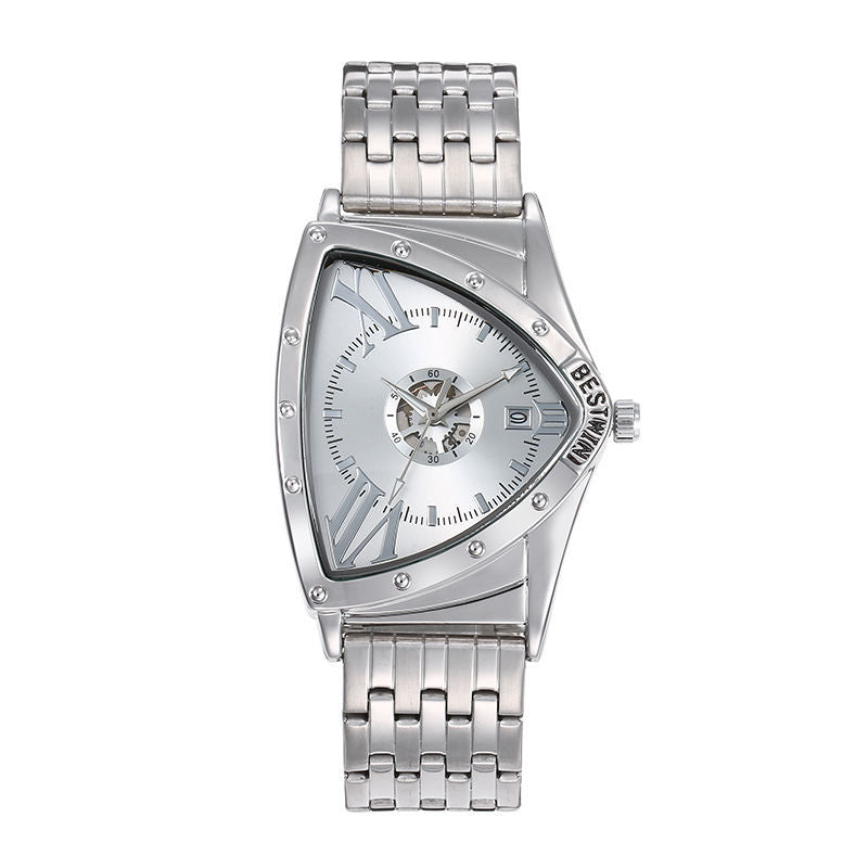Triangular Design Men's Watch with Multi-Function Display