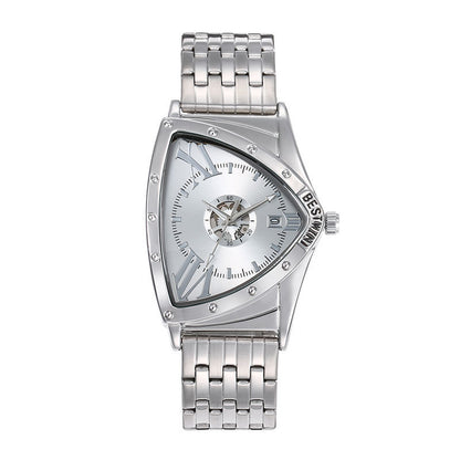 Triangular Design Men's Watch with Multi-Function Display