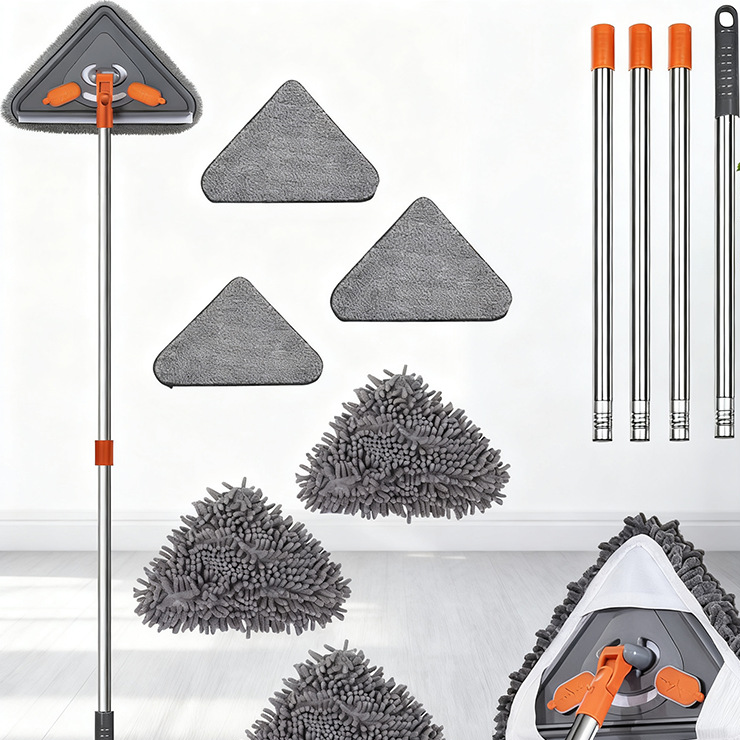 Triangular flat mop