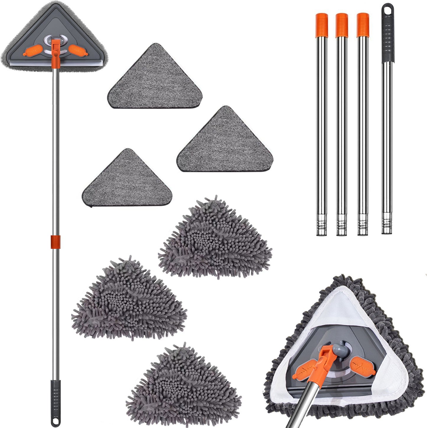 Triangular flat mop
