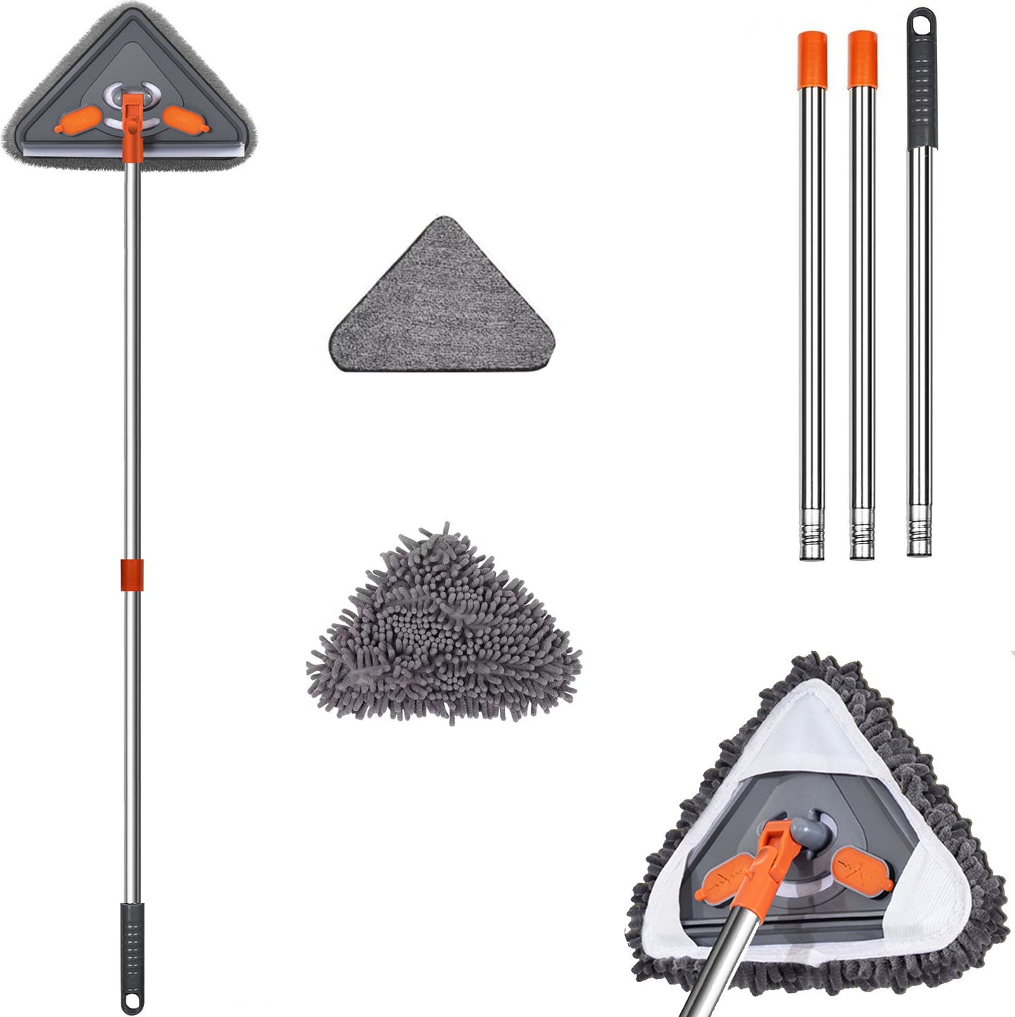Triangular flat mop