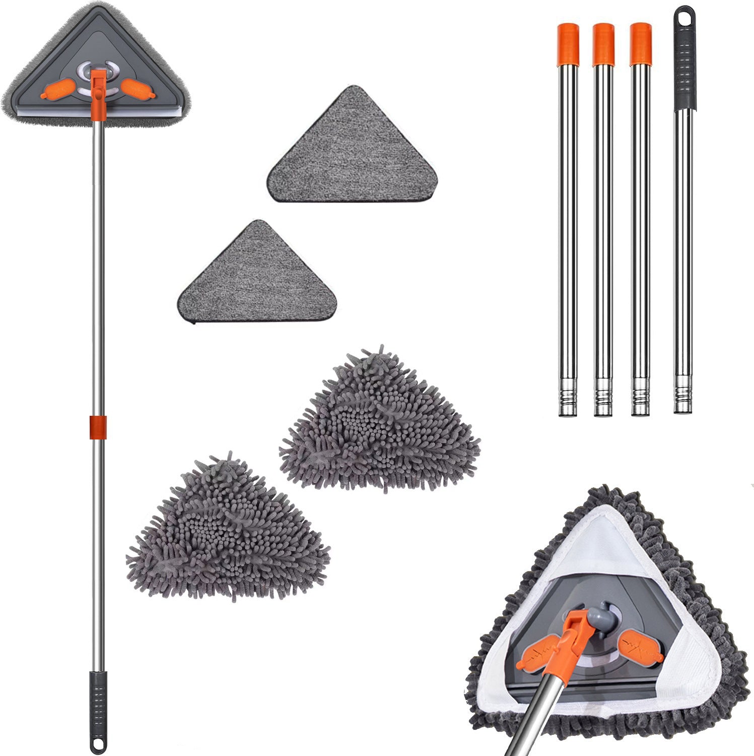 Triangular flat mop