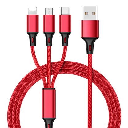 Triple Fast Charging Cable for iPhone Android Phones