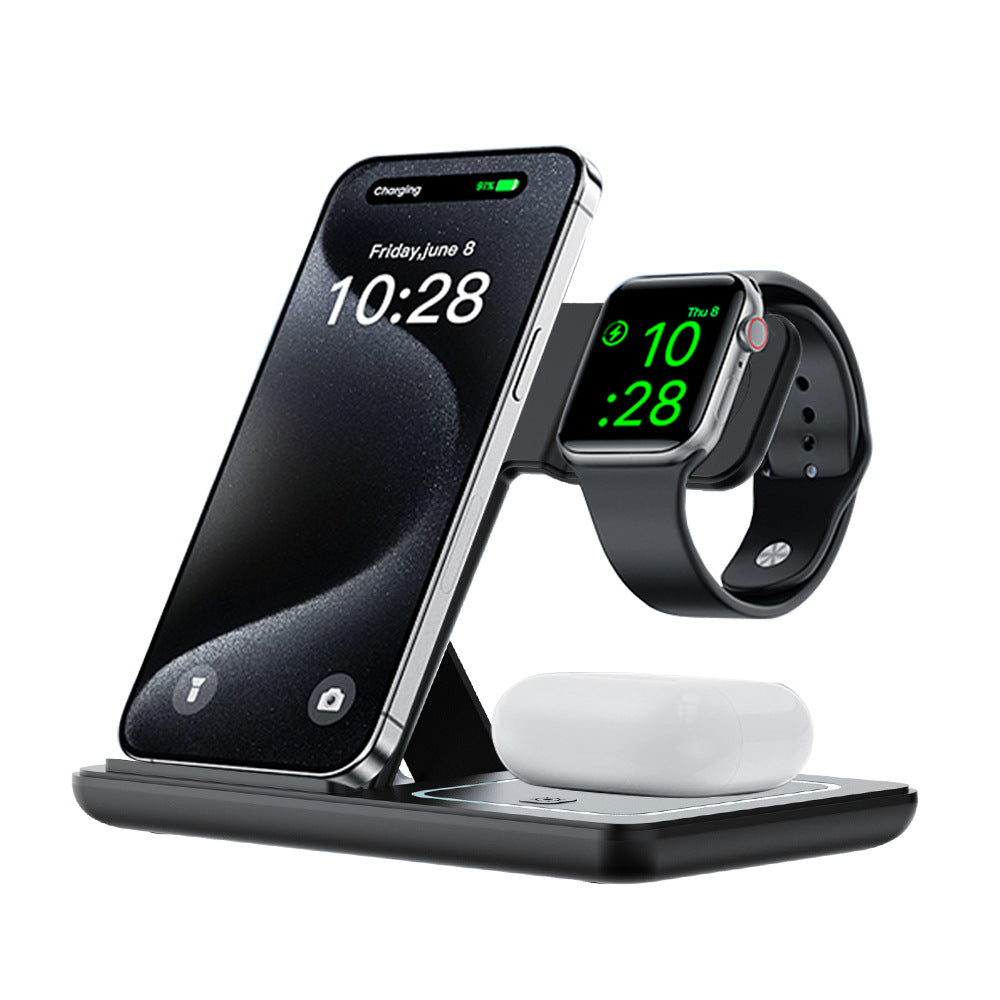 Triple-Function Vertical Folding Wireless Charger