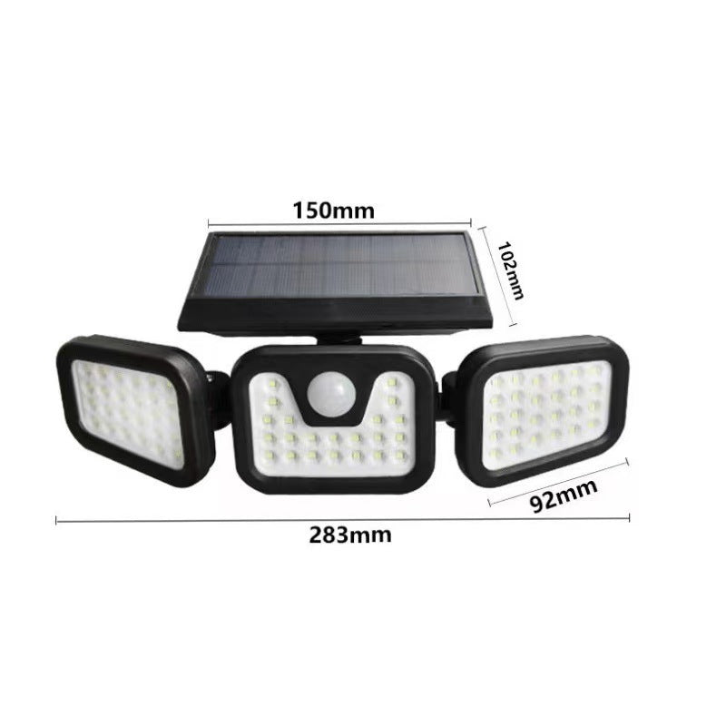 Triple Head Solar Motion Sensor Wall Light