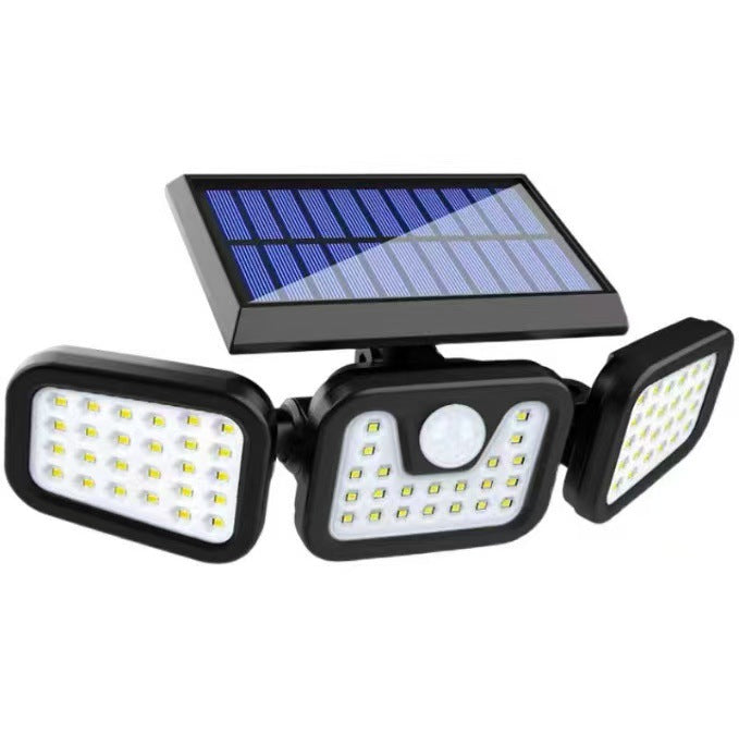 Triple Head Solar Motion Sensor Wall Light