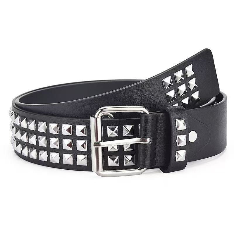 Triple Row Buckle Punk Style Unisex Belt