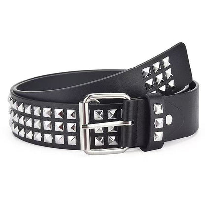 Triple Row Buckle Punk Style Unisex Belt