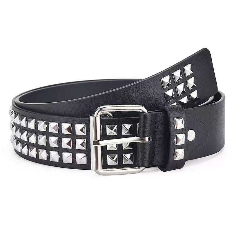 Triple Row Buckle Punk Style Unisex Belt