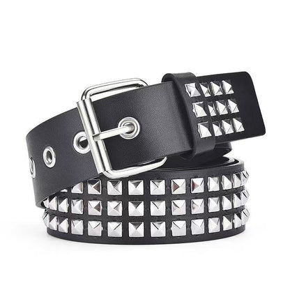 Triple Row Buckle Punk Style Unisex Belt