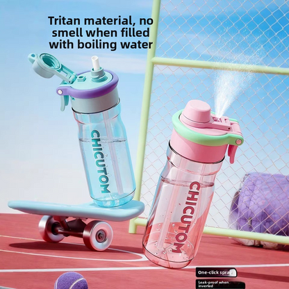 Tritan Spray Straw Water Bottle