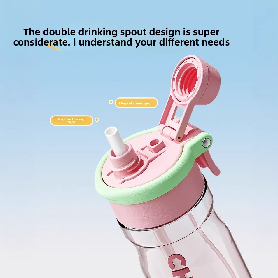 Tritan Spray Straw Water Bottle