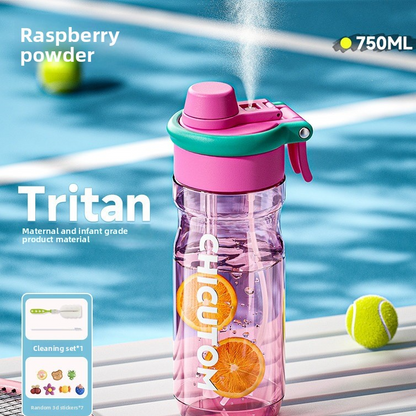 Tritan Spray Straw Water Bottle