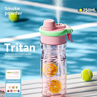 Tritan Spray Straw Water Bottle