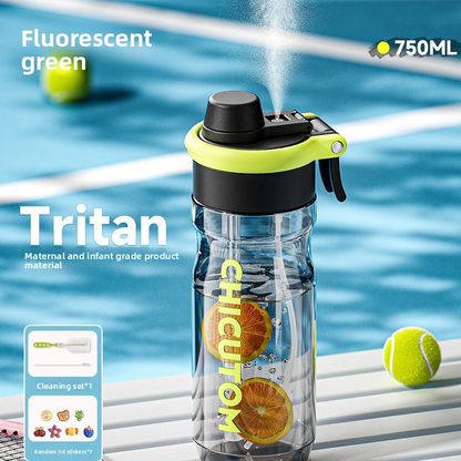 Tritan Spray Straw Water Bottle