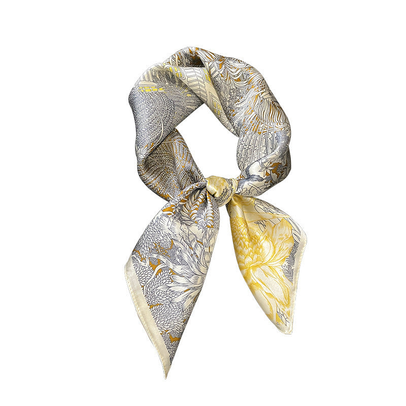 Tropical Print Mulberry Silk Square Scarf