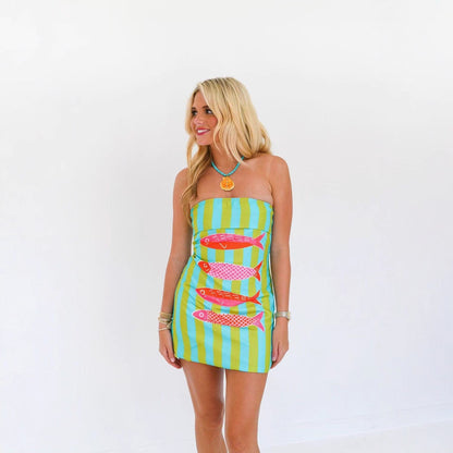 Tube Top Printed Mini Skirt